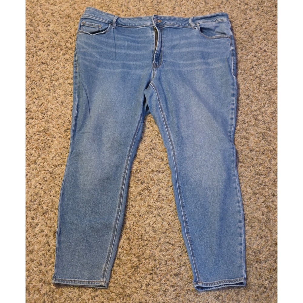 Old Navy Mid-Rise Rockstar Super Skinny Jeans Women's 24 Blue Spandex Blend